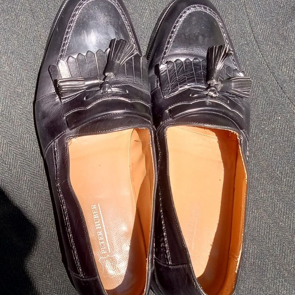 Peter Huber Men's Black Tassel Loafers